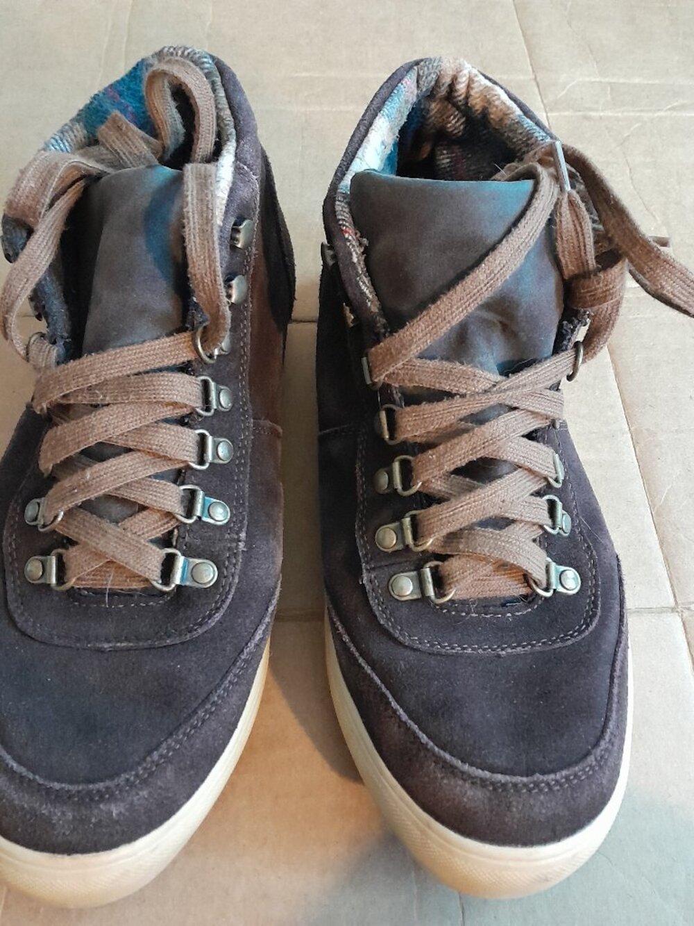 Mossimo Supply Co Men’s Brown Boots Round Toe Lace Up Shoes Size 11